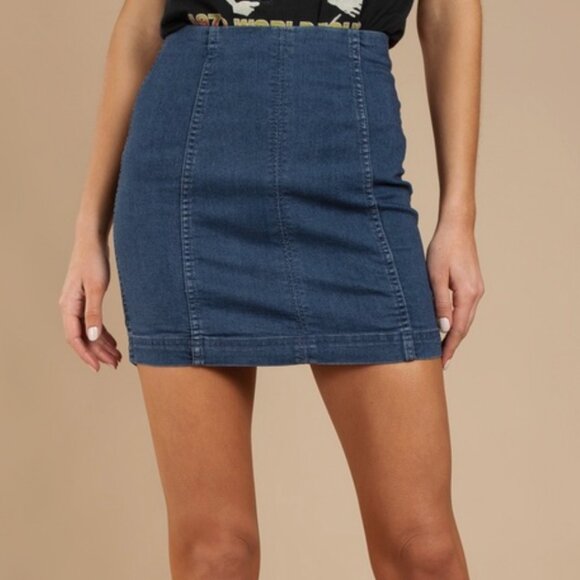 Free People Modern Femme Denim Mini Skirt - Picture 1 of 4